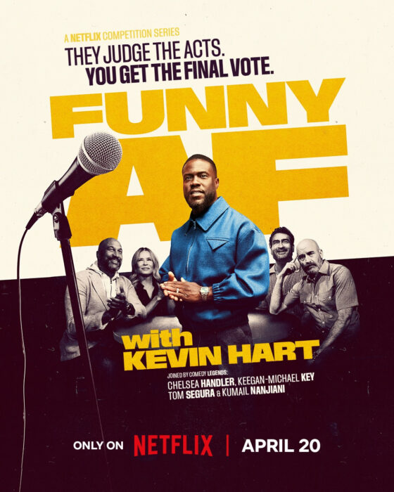 Kevin Hart featured in key art for Netflix comedy competition series “Funny AF With Kevin Hart”