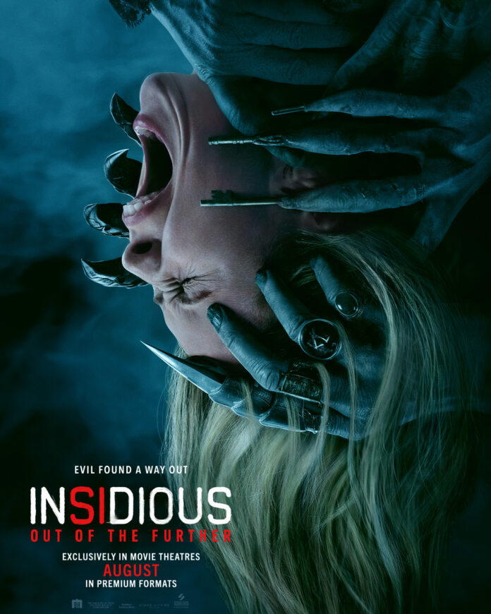 'Insidious Out of the Further' official movie poster featuring dark supernatural imagery from the 2026 horror film