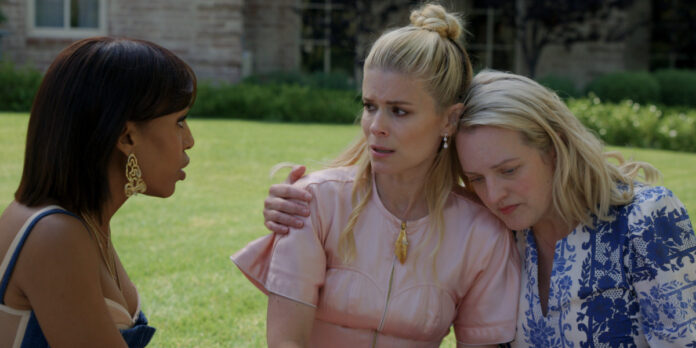 Kerry Washington, Elisabeth Moss, and Kate Mara in Episode 4 of “Imperfect Women” on Apple TV.