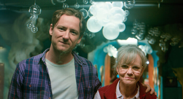 Lewis Pullman as Cameron and Sally Field as Tova in “Remarkably Bright Creatures, 