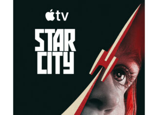 ‘Star City’ Trailer Reveals A Dark Twist On The Space Race “Star City” key art featuring a cosmonaut face split by a rocket design, promoting the Apple TV space race drama series
