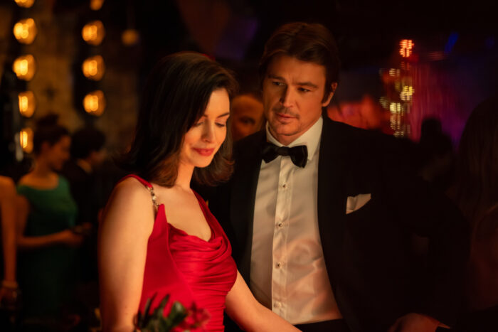 Anne Hathaway and Josh Hartnett as Verity and Jeremy Crawford in Verity teaser trailer dramatic gala scene