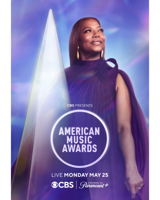 Queen Latifah featured in promotional artwork for the 2026 American Music Awards airing live on CBS.