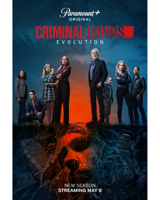 Criminal Minds Evolution Season 19 key art featuring BAU team returning May 2026 on Paramount Plus