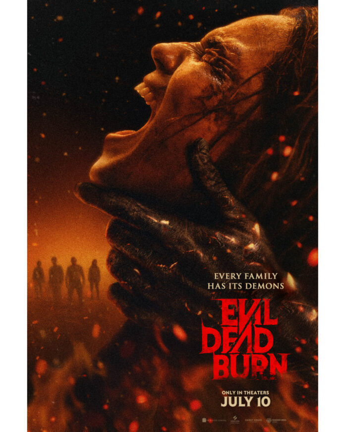 “Evil Dead Burn” movie poster featuring the 2026 horror film’s dark and terrifying tone