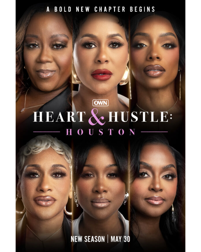 heart-and-hustle-houston-season-2-key-art-own Heart & Hustle: Houston Season 2 key art featuring Chloe Cooke, La’Torria Lemon, Muneera Page, Roe Grady-Pichardo, LeBrina Jackson, and Alaina Saulsberry on OWN