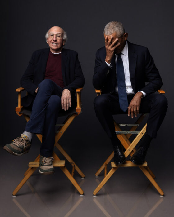 Larry David sits beside President Barack Obama in promotional image for HBO