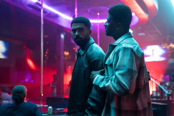 Matthew Law as Isaiah Stiles and Moe Irvin as Amos Stiles in episode 106 of “Nemesis” on Netflix