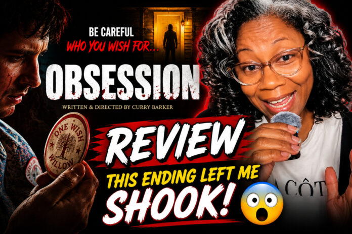 Xaviera Bryant reacts to and reviews the psychological thriller “Obsession” starring Inde Navarrette and Michael Johnston in this video review thumbnail.