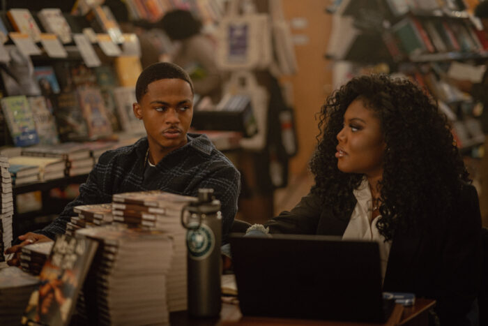 Ahmad Nicholas Ferguson as Bakari and Zaria Imani Primer as Lynae in The Chi,