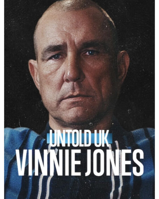 Vinnie Jones featured in the official key art for “Untold UK: Vinnie Jones,” the Netflix documentary exploring his rise from notorious football star to actor and media personality.