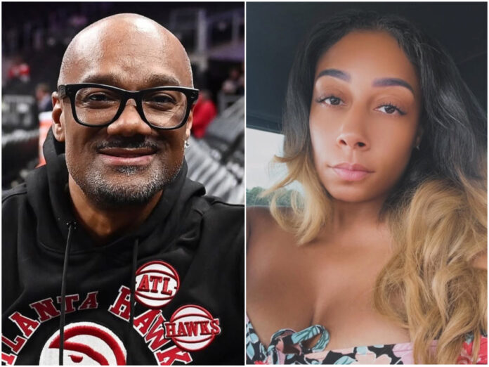 Photo collage featuring Big Tigger and Alicia Brown amid reports of a police investigation following Alicia's assault allegations against the radio personality.