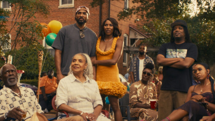 Glynn Turman as Ron, Phylicia Rashad as Vonda, Shannon Wallace as Chris, Diarra Kilpatrick as Diarra, Chris "CP" Powell as Mac, and DomiNque Perry as Aja in Season 2, Episode 1 of "Diarra From Detroit" on Paramount+.