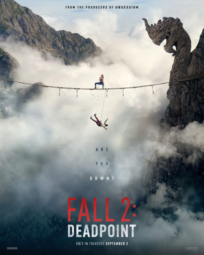 Official key art for the survival thriller Fall 2: Deadpoint starring Harriet Slater and Arsema Thomas, in theaters September 2, 2026.