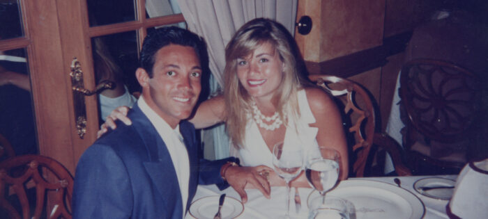 Nadine Macaluso and Jordan Belfort in “The Real Wolf Of Wall Street” Episode 1, streaming on Paramount+ in 2026. 