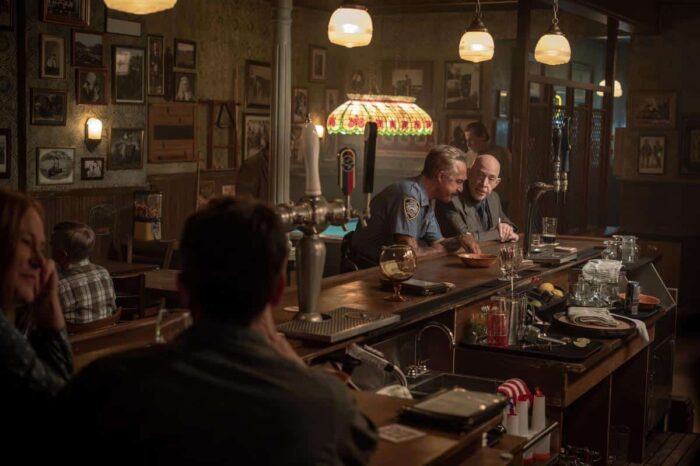 Titus Welliver as Glenn Keenan and J.K. Simmons as Eamon Sweeney in MGM+ crime drama about New York City's notorious Irish gang.
