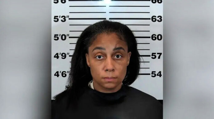 Alicia Brown's mugshot following her arrest in Hart County, Georgia, on Maryland kidnapping-related warrants.