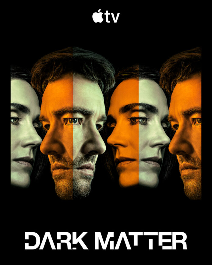 Joel Edgerton and Jennifer Connelly in the official key art for “Dark Matter” Season 2 on Apple TV.